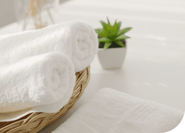 Folded commercial linen
