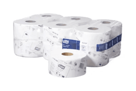Tork Mini Jumbo Toilet Roll Universal T2 1 Ply 400m Carton 12